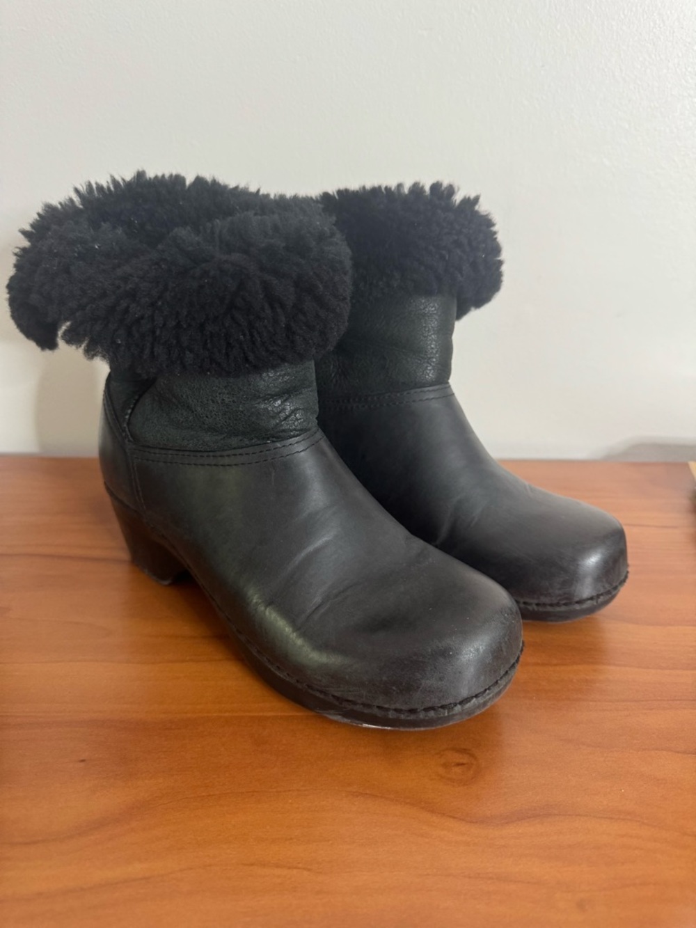 Dansko Stormy Oiled Leather Fur Lined Convertible Ankle Boots Winter Black 38